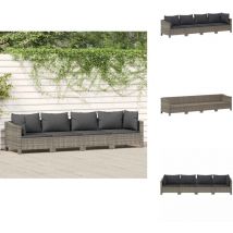 Salon de jardin 4 pcs avec coussins Gris Résine tressée - Salon De Jardin - Meuble De Jardin - Ensemble De Salon De Jardin - Résine Tressée