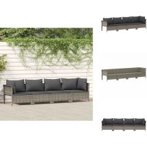 Salon de jardin 4 pcs avec coussins Gris Résine tressée - Salon De Jardin - Meuble De Jardin - Ensemble De Salon De Jardin - Résine Tressée
