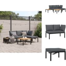 Salon de jardin 4 pcs avec coussins noir aluminium - Salon De Jardin - Mobilier De Jardin - Salon Extérieur - Canapé D'extérieur - Set De Jardin