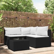 Rtgpt - Furniture Limited - Salon De Jardin 4 Pcs Avec Coussins Noir Rési