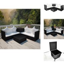 Salon de jardin 4 pcs avec coussins Résine tressée Noir - Salon De Jardin - Meubles De Jardin - Ensemble De Salon - Mobilier Extérieur - Set De Jardin