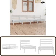 Salon de jardin 4 pcs Blanc Bois de pin massif - Salon De Jardin - Mobilier De Jardin - Ensemble De Salon De Jardin - Bois De Pin - Blanc