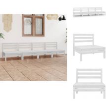Salon de jardin 4 pcs Blanc Bois de pin massif - Salon De Jardin - Mobilier De Jardin - Ensemble De Salon De Jardin - Bois De Pin - Blanc