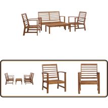 Salon de jardin 4 pcs Bois d'acacia solide - Salon De Jardin - Meuble De Jardin - Ensemble De Salon - Mobilier De Jardin - Acacia