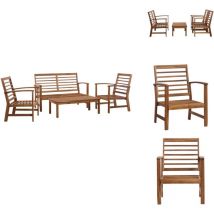 Salon de jardin 4 pcs Bois d'acacia solide - Salon De Jardin - Meuble De Jardin - Ensemble De Salon - Mobilier De Jardin - Acacia