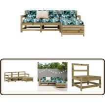 Salon de jardin 4 pcs bois de pin imprégné - Ensemble Salon De Jardin - Mobilier De Jardin - Salon Extérieur - Set Canapé Extérieur - Canapé Patio