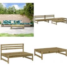 Salon de jardin 4 pcs bois de pin imprégné - Salon De Jardin - Mobilier De Jardin - Ensemble Salon Extérieur - Meubles De Jardin En Bois - Salon De
