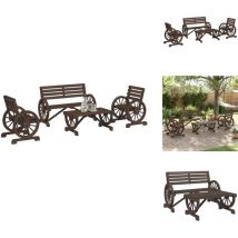 Salon de jardin 4 pcs bois de sapin massif - Salon De Jardin - Mobilier De Jardin - Ensemble De Salon - Banc De Jardin - Chaises De Jardin