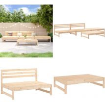 Salon de jardin 4 pcs bois massif de pin - Salon De Jardin - Mobilier De Jardin - Ensemble Salon Extérieur - Meubles De Jardin En Bois - Salon De