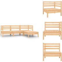 Salon de jardin 4 pcs bois massif de pin - Salon De Jardin - Mobilier De Jardin - Set De Salon - Meubles En Bois - Bois Massif