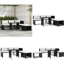 Salon de jardin 4 pcs Résine tressée Noir - Salon De Jardin - Meuble De Jardin - Ensemble Salon De Jardin - Mobilier De Jardin - Résine Tressée