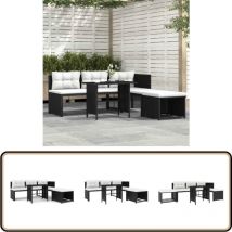 Salon de jardin 4 pcs Résine tressée Noir - Salon De Jardin - Meuble De Jardin - Ensemble Salon De Jardin - Mobilier De Jardin - Résine Tressée