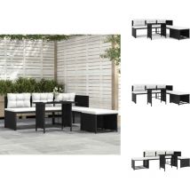 Salon de jardin 4 pcs Résine tressée Noir - Salon De Jardin - Meuble De Jardin - Ensemble Salon De Jardin - Mobilier De Jardin - Résine Tressée