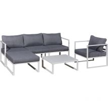 Salon de jardin 4 personnes Sevilla Blanc