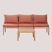 Salon de jardin avec canapé modulable 3 pièces et table basse Filips Sklum Terracota