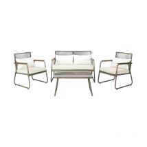 Salon de Jardin 4 Pièces "Palma" 105cm Beige
