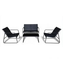 Salon de jardin 4 places noir texaline