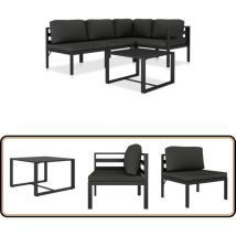 Salon de jardin 5 pcs avec coussins Aluminium Anthracite - Salon De Jardin - Meubles De Jardin - Ensemble De Salon - Canapé D'extérieur - Aluminium