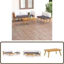 Salon de jardin 5 pcs avec coussins Bois d'acacia solide - Salon De Jardin - Meuble De Jardin - Ensemble De Salon De Jardin - Mobilier De Jardin