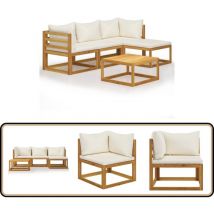 Salon de jardin 5 pcs avec coussins Bois d'acacia solide - Salon De Jardin - Meuble De Jardin - Mobilier De Jardin - Meubles De Jardin - Acacia
