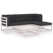 Doc&et² - The Living Store Salon de jardin 5 pcs avec coussins Bois de pin massif - Salon De Jardin - Mobilier De Jardin - Ensemble Salon De Jardin