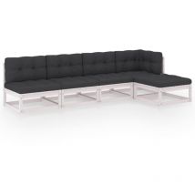 Doc&et² - The Living Store Salon de jardin 5 pcs avec coussins Bois de pin massif - Salon De Jardin - Mobilier De Jardin - Ensemble De Salon