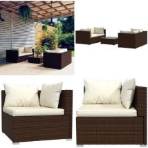 Salon de jardin 5 pcs avec coussins Résine tressée Marron - Salon De Jardin - Meuble De Jardin - Ensemble De Meubles De Jardin - Mobilier De Jardin
