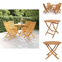 Salon de jardin 5 pcs Bois de teck massif - Salon De Jardin - Mobilier De Jardin - Set De Salon De Jardin - Table De Jardin - Chaises De Jardin