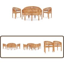 Salon de jardin 5 pcs en forme de banane Bois de teck solide - Ensemble Salon De Jardin - Salon De Jardin En Teck - Mobilier De Jardin - Meubles De