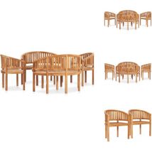 Salon de jardin 5 pcs en forme de banane Bois de teck solide - Ensemble Salon De Jardin - Salon De Jardin En Teck - Mobilier De Jardin - Meubles De