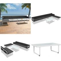 Salon de jardin 5 pcs Textilène Aluminium Noir - Salon De Jardin - Meubles De Jardin - Ensemble Salon De Jardin - Textile - Aluminium - Home & Living