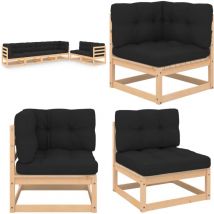 Salon de jardin 6 pcs avec coussins Bois de pin massif - Salon De Jardin - Mobilier De Jardin - Meubles De Jardin - Set De Salon De Jardin - Salon
