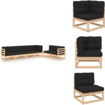 Salon de jardin 6 pcs avec coussins Bois de pin massif - Salon De Jardin - Mobilier De Jardin - Meubles De Jardin - Set De Salon De Jardin - Salon