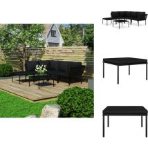 Salon de jardin 6 pcs avec coussins Noir pvc - Meubles De Jardin - Salon De Jardin - Mobilier Extérieur - Set De Salon De Jardin - Table Basse