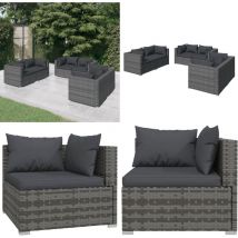 Salon de jardin 6 pcs avec coussins Résine tressée Gris - Salon De Jardin - Ensemble De Salon De Jardin - Meuble De Jardin - Mobilier De Jardin