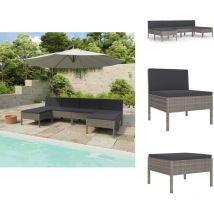 Salon de jardin 6 pcs avec coussins résine tressée gris - Salon De Jardin - Mobilier De Jardin - Set De Salon De Jardin - Meubles De Jardin - Résine