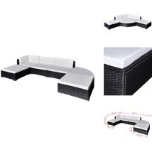 Salon de jardin 6 pcs avec coussins résine tressée noir - Salon De Jardin - Mobilier De Jardin - Set Salon De Jardin - Meubles De Jardin - Résine