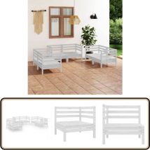 Salon de jardin 6 pcs Blanc Bois de pin massif - Salon De Jardin - Mobilier De Jardin - Ensemble De Salon De Jardin - Bois De Pin - Blanc