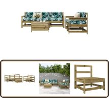Salon de jardin 6 pcs bois de pin imprégné - Ensemble Salon De Jardin - Mobilier De Jardin - Salon Extérieur - Set Canapé Extérieur - Canapé Patio