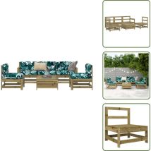 Salon de jardin 6 pcs bois de pin imprégné - Ensemble Salon De Jardin - Mobilier De Jardin - Salon Extérieur - Set Canapé Extérieur - Canapé Patio