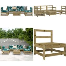 Salon de jardin 6 pcs bois de pin imprégné - Ensemble Salon De Jardin - Mobilier De Jardin - Salon Extérieur - Set Canapé Extérieur - Canapé Patio