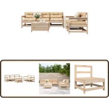 Salon de jardin 6 pcs bois de pin massif - Ensemble Salon De Jardin - Mobilier De Jardin - Salon Extérieur - Meuble De Jardin - Terrasse