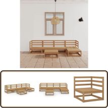 Salon de jardin 6 pcs Marron miel Bois de pin massif - Salon De Jardin - Mobilier De Jardin - Ensemble De Salon De Jardin - Bois De Pin - Brun