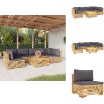 Salon de jardin 7 pcs avec coussins Bois de teck solide - Salon De Jardin - Meubles De Jardin - Set De Salon De Jardin - Terrasse - Jardin