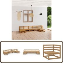 Salon de jardin 7 pcs bois de pin massif - Salon De Jardin - Mobilier De Jardin - Ensemble Salon De Jardin - Salon De Jardin En Bois - Salon De