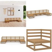 Salon de jardin 7 pcs bois de pin massif - Salon De Jardin - Mobilier De Jardin - Ensemble Salon De Jardin - Salon De Jardin En Bois - Salon De