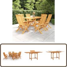 Salon de jardin 7 pcs Bois de teck massif - Salon De Jardin - Mobilier De Jardin - Set De Salon De Jardin - Table De Jardin - Chaises De Jardin