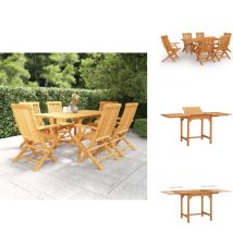 Salon de jardin 7 pcs Bois de teck massif - Salon De Jardin - Mobilier De Jardin - Set De Salon De Jardin - Table De Jardin - Chaises De Jardin