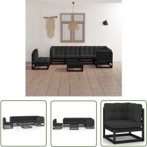 Maison Chic - The Living Store Salon de jardin 7 pcs avec coussins Bois de pin massif - Salon De Jardin - Mobilier De Jardin - Ensemble Salon De