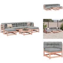 Salon de jardin 7 pcs et coussins bois massif sapin de douglas - Ensemble Salon De Jardin - Salon Extérieur - Canapé D'extérieur - Meuble De Jardin